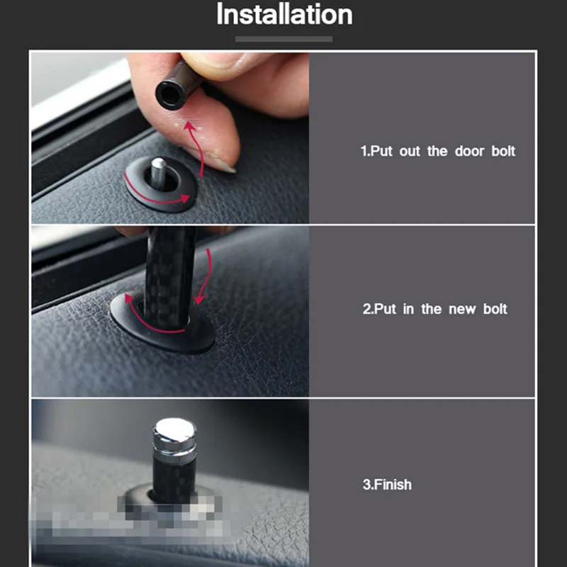 Car Door Pin Lock Lifting Bolt Trim Carbon Fibre For Mercedes Benz A C E Cla Gla Glk Ml Glc Gle Gls Slk Class W205 W204 W212 W21 |
