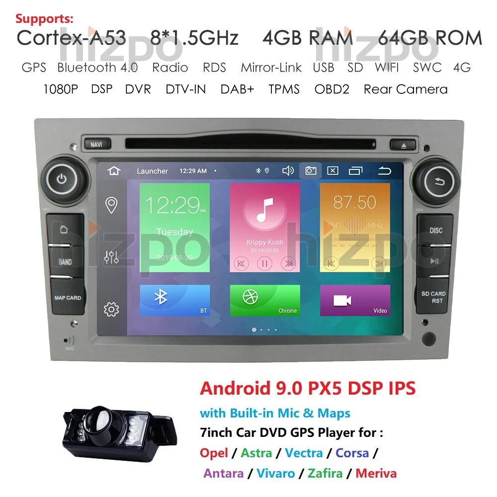 IPS DSP 4GB Android 10 2 DIN CAR GPS for opel Vauxhall Astra H G J Vectra Antara Zafira Corsa Vivaro Meriva Veda DVD PLAYER CAM