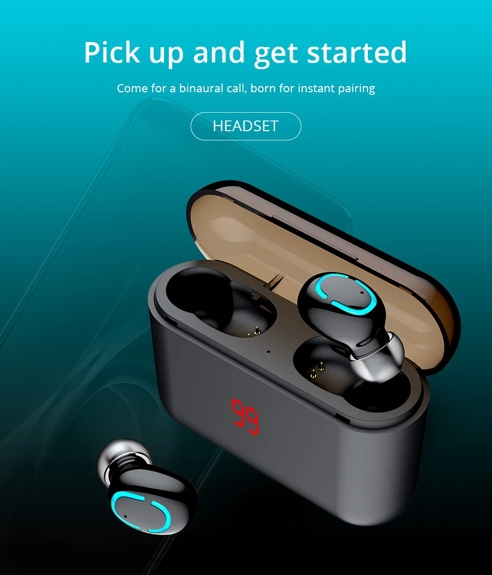 HBQ Q32 TWS Bluetooth 5 0 наушники беспроводные свободные руки спортивные Игровые с