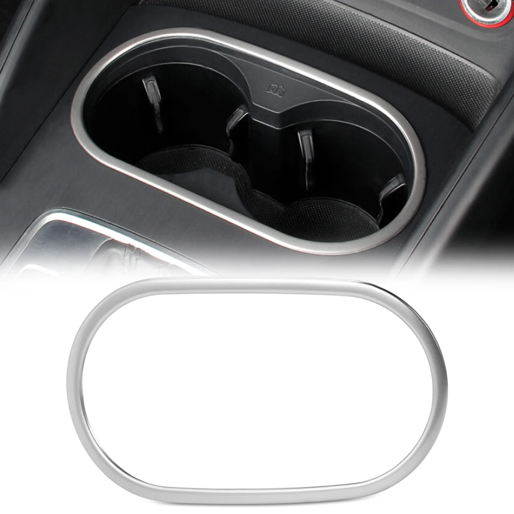 Car Styling Interior Stainless Steel Stickers Cover Water Cup Holder Panel Decoration Trim For Audi A3 8V 2013-2017 Accessories