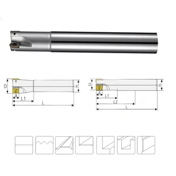 

Set Carbide Inserts Milling Cutter 90° End Mill APMT1604 Metalworking Tools
