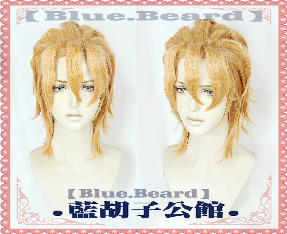 

JoJo's Bizarre Adventure Pannacotta Fugo Cosplay Wigs High-temperature Fiber Synthetic Hair Golden Short Hair With free hair cap