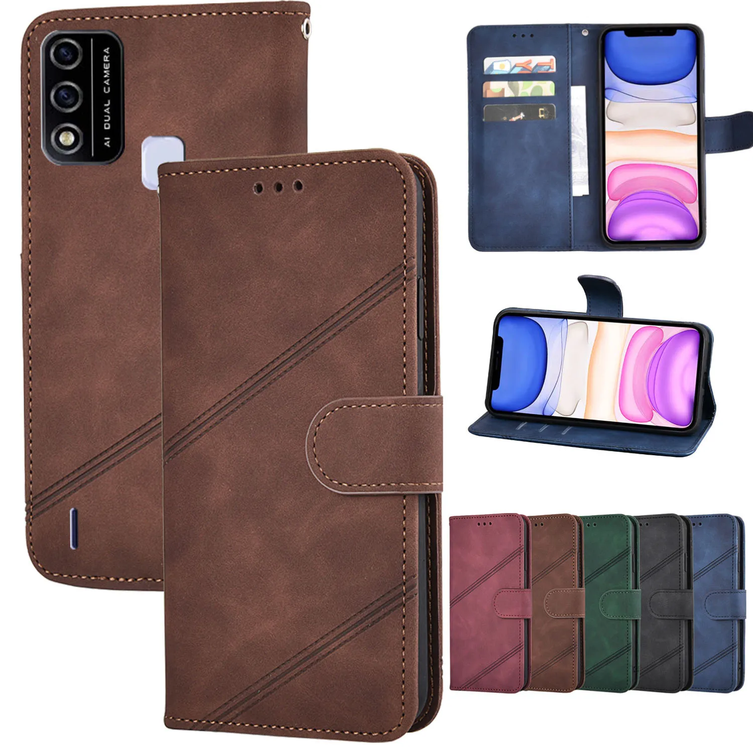 

Leather Case For Itel A48 A25 Pro A35 A17 A16 Plus A23 A26 A37 A47 Vision 1 Pro A46 A56 A52 Lite A44 A15 A33 A36 S16 P36 P37