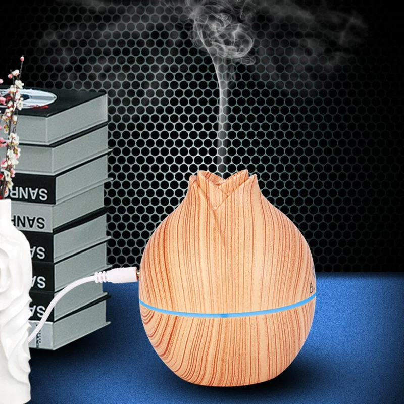 Top Deals 150Ml USB Wood Grain Electric Aromatherapy Essential Oil Diffuser LED Light Ultrasonic Air Humidifier Household Aroma