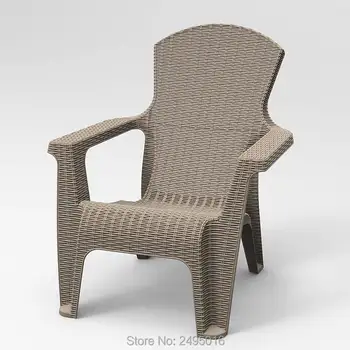 

All-Weather-Outdoor-Wicker-Rattan-Armchair-Plastic for Outdoor, Patio, Garden, Beach, Pool (grey and black )