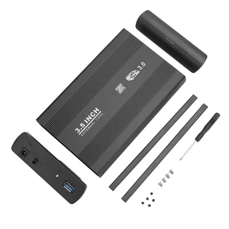 VKTECH 3,5 дюймов жесткого диска SATA HDD SSD корпус для внешнего жесткого USB3.0/USB2.0 5 Гбит/с 12V 2A Алюминий сплав жесткого диска чехол штепсельная вилка британского стандарта