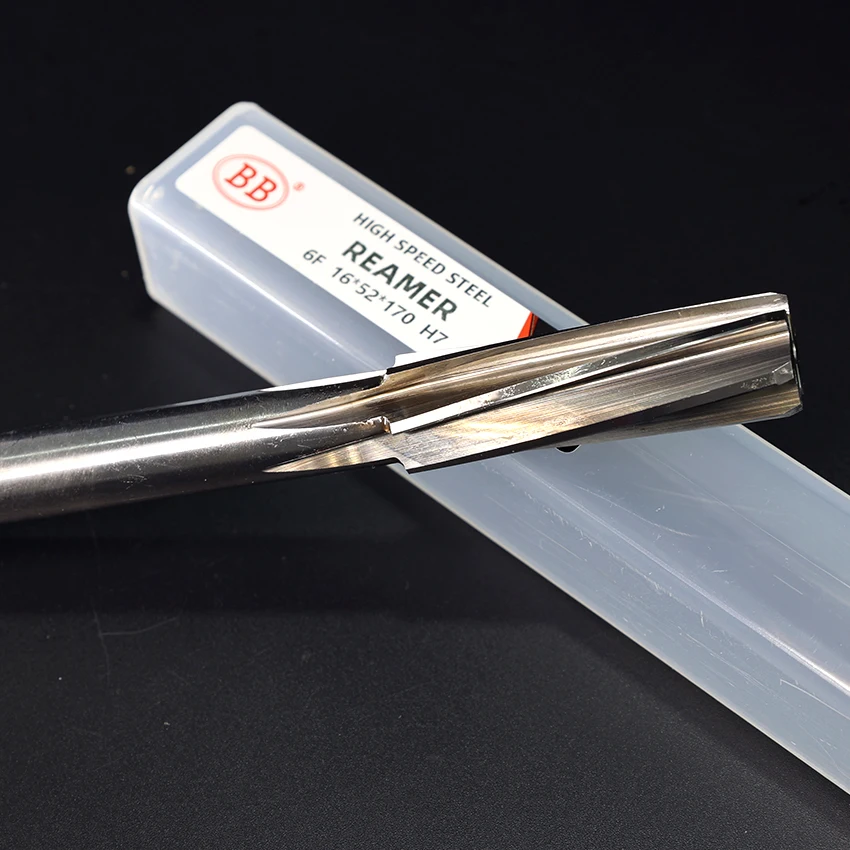 BB HSS Machining Tool Spiral Flute Reamer Cobalt Cutting H7 Shank Diameter 2mm-16mm for Metal Steel Aluminum Hole Drill 3