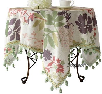 

American round tablecloth cotton and linen small fresh tablecloth home table mat custom Table runner