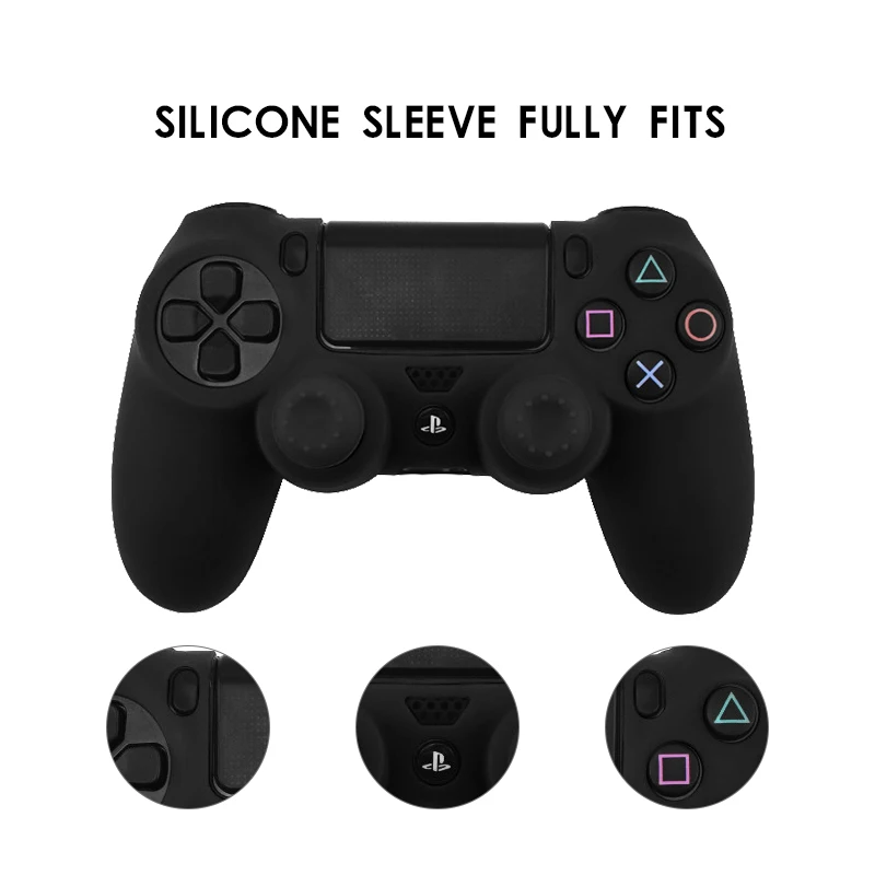 Мягкий гибкий силиконовый чехол, защитный чехол для Playstation 4 PS4 Pro Slim, светодиодный светильник, наклейка, 2 шт., ручка+ светодиодный чехол
