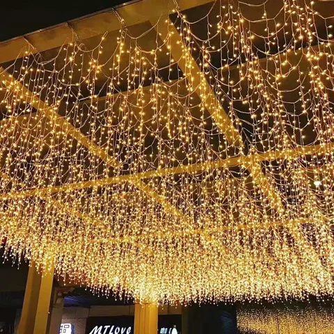 Lights Outdoor Decoration 4m 8m 16m 20m Droop 0.6m Led Curtain Icicle String Lights New Year Garland Led Fairy Lights