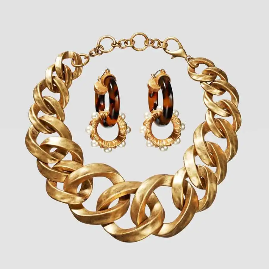 Best lady ZA ожерелье серьги наборы для девочек милые подарки Boho Золото Цвет для женщин Свадебная вечеринка ручной работы высокое качество комплект ювелирных изделий - Окраска металла: 7