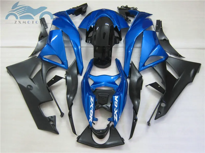 Обтекатели набор для KAWASAKI Ninja 2009 2010 2011 2012 ZX6R мотоцикл Спорт гоночная обтекаемая форма комплект ZX6R 09-12 синих aftermarkets - Цвет: Армейский зеленый