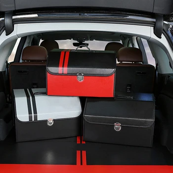 

Car Storage Bag PU Leather Trunk Organizer Foldable Cover Portable for auto, SUV, Truck, For Mercedes benz Porsche for BMW Audi