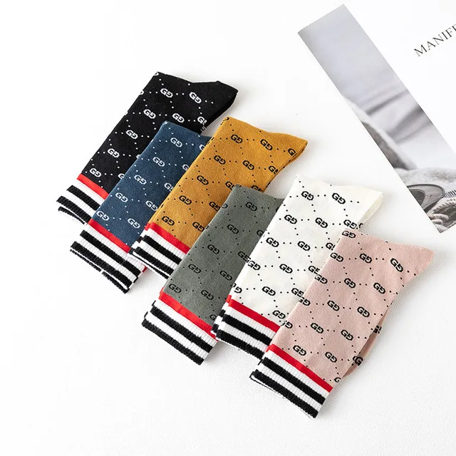 

6 pairs 2020 Hot Sale Casual Men and Women Socks New Socks fashion design Plaid Colorful Cotton Socks