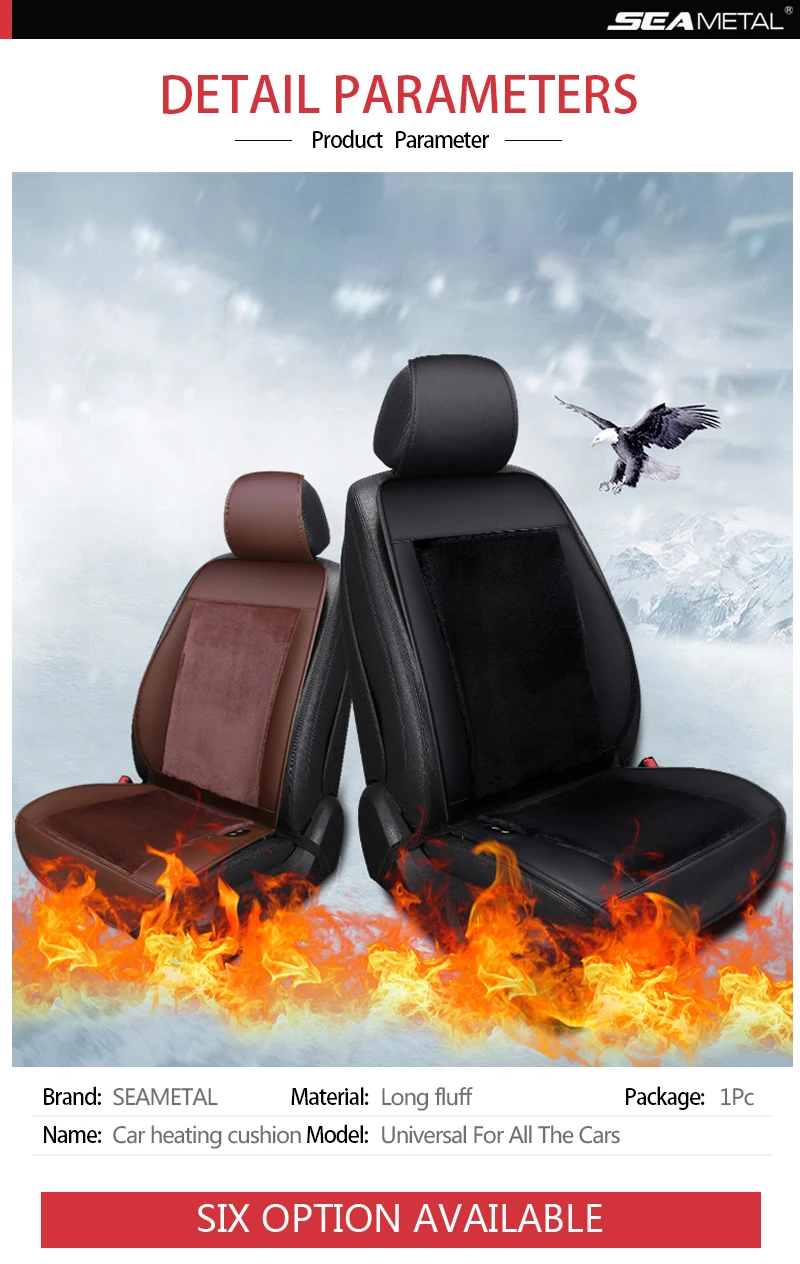 Car Seat Heater 12V Auto Seat Heating Pad Automobiles Protector Seat Cover Winter 12V Heated Seats Cushion Mats Pad Accessories