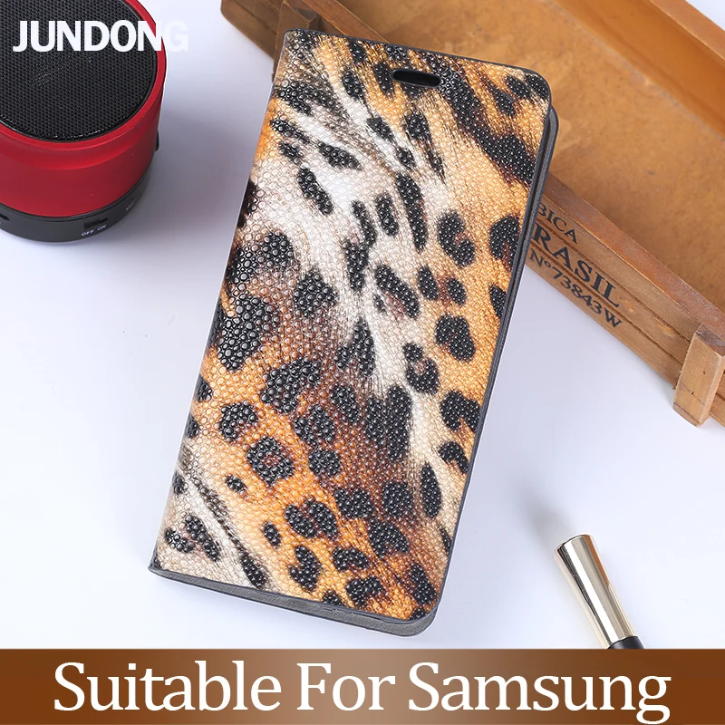 

Flip Case For Samsung A10 A30 A50 A70 A5 A7 A8 2018 cheetah texture Cover For Galaxy S7 S8 S9 S10 Plus Note 8 9 10+ case