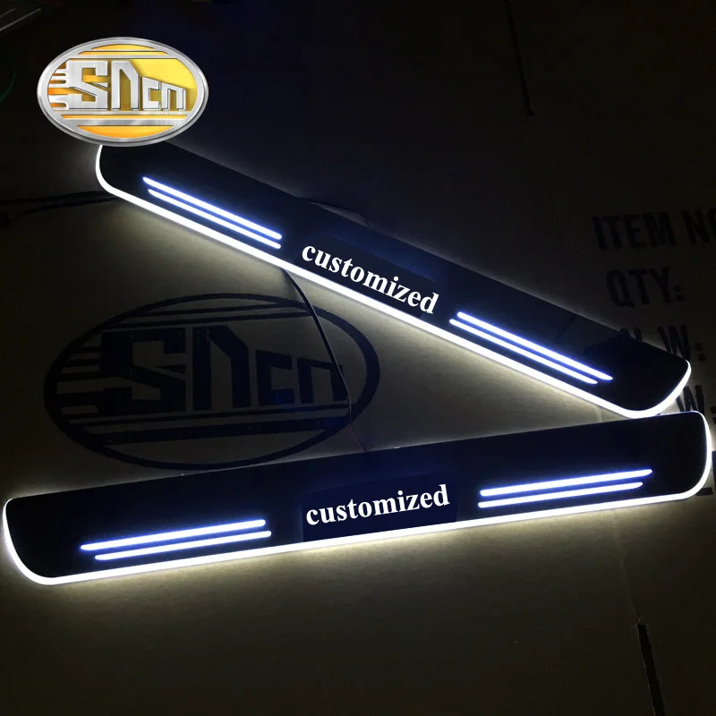 

Customized 4PCS Moving LED Welcome Pedal Car Scuff Plate Pedal Threshold Door Sill Pathway Light For SEAT Tarraco 2018 2019