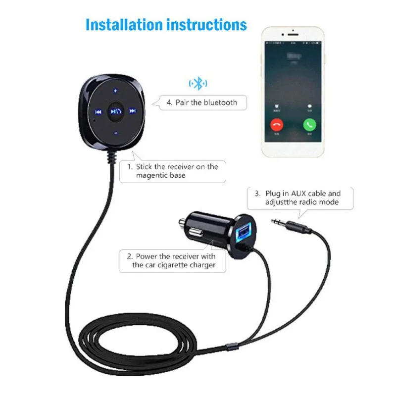 Высококачественный автомобильный bluetooth-адаптер 2.1A USB Автомобильное зарядное устройство беспроводной аудио mp3-плеер приемник черный Bluetooth Автомобильный передатчик