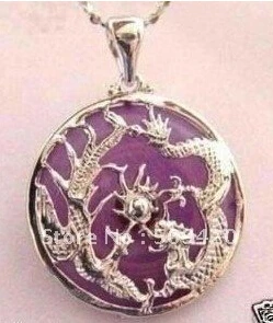 free shipping &gt&gt&gt&gtNice violet stone dragon phoenix pendant necklace | Украшения и аксессуары