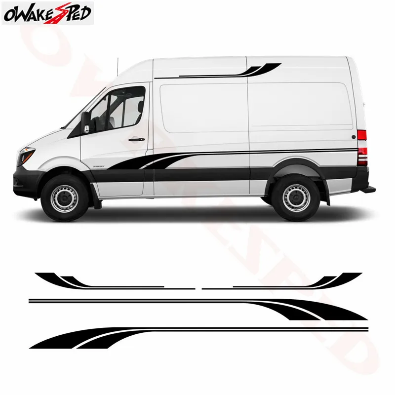 

Car Stickers Motorhome Stripes Camper Van Vinyl Graphics Sticker Decals Auto Body Decor Decals For Mercedes-Benz Sprinter