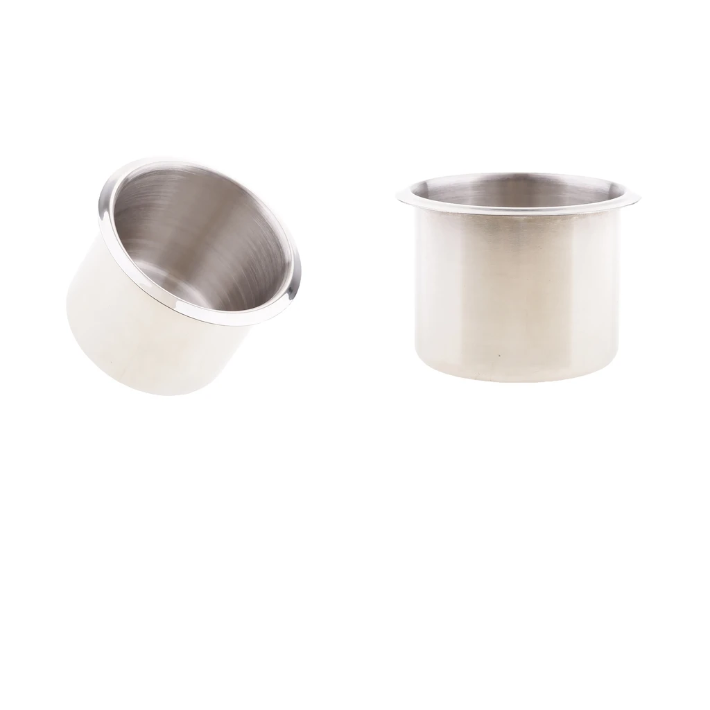 2 Pieces Stainless Steel Cup Drink Holders for Marine Boat Yacht RV Camper Truck - 68x55mm | Автомобили и мотоциклы