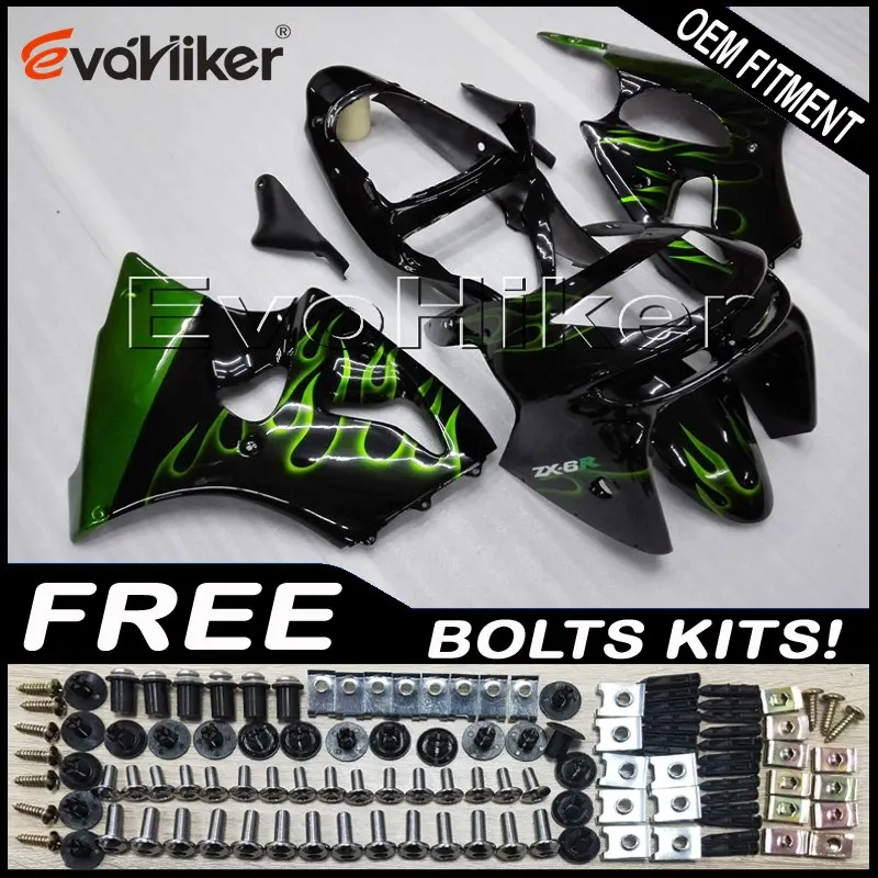 E Заказной обтекатель мотоцикла для ZX-6R 2000-2002 ZZR600 05-08 ABS мотор панели обвес комплект литьевой формы желтый+ подарки - Цвет: E