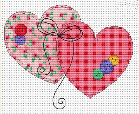 HH RS cotton self-matching cross stitch Cross comes with no prints No Two hearts | Дом и сад