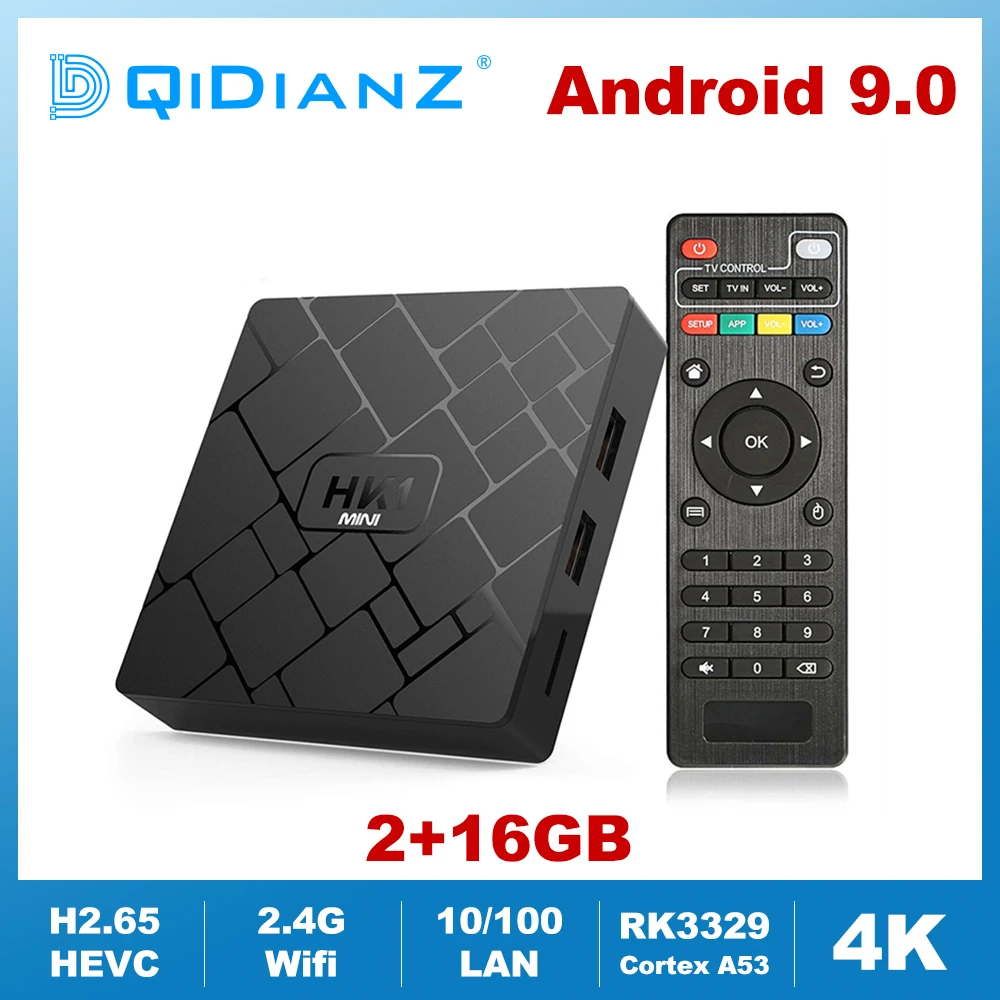 Умная ТВ приставка HK1mini Android 9 0 четырехъядерный процессор RK3229 Wi Fi 2 4G 4K HD HK1 мини