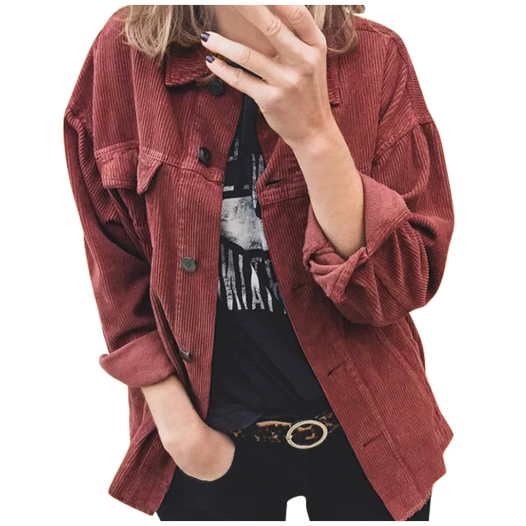

JAYCOSIN Jacket Women 2019 Autumn Long-sleeved Clothes Jackets Outwear Shirt Solid Button Female Jacket chaqueta mujer 19AUG28
