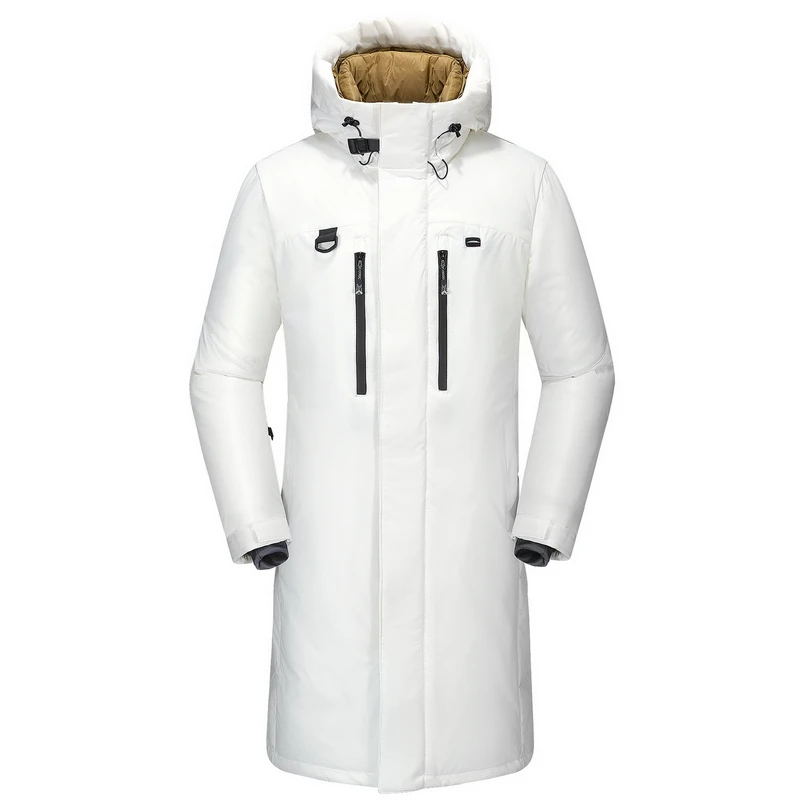 

2019 Winter men's long down jacket Russia Winter jacket men overcoat hat detachable windproof waterproof X-Long down coat men