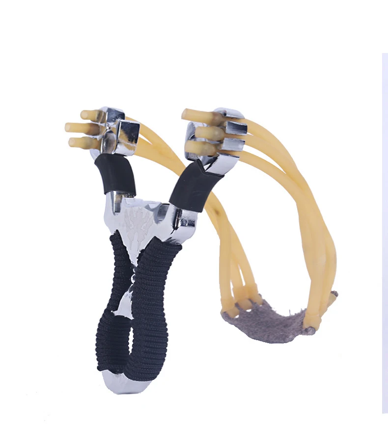 

High Precision Shooting Hunting Slingshot Three Card Six-strand Stainless Steel Slingshot Outdoor Sports Hunting Slingshot Bow