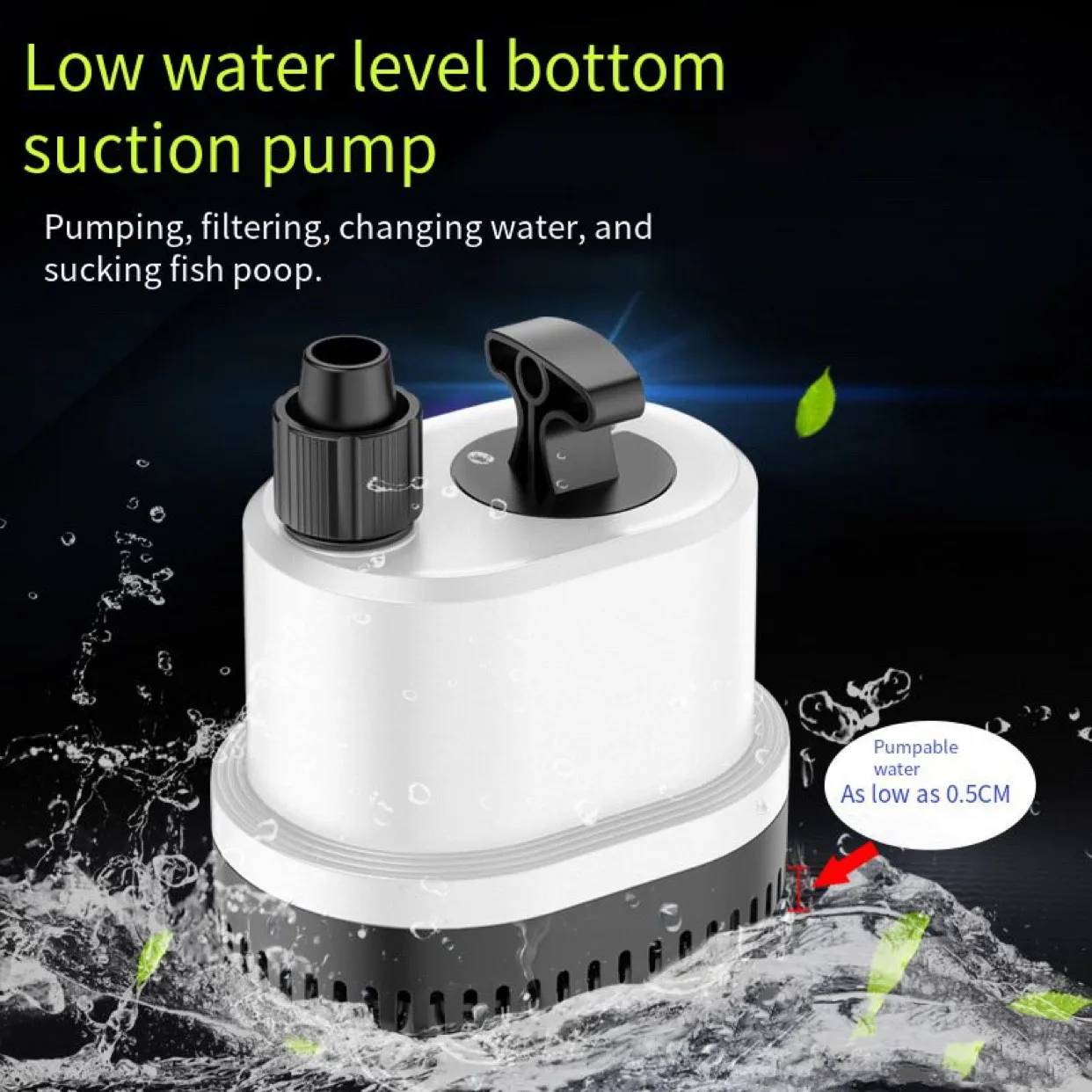 Fish Tank Bottom Suction Pump Silent Water Pump Submersible Pump