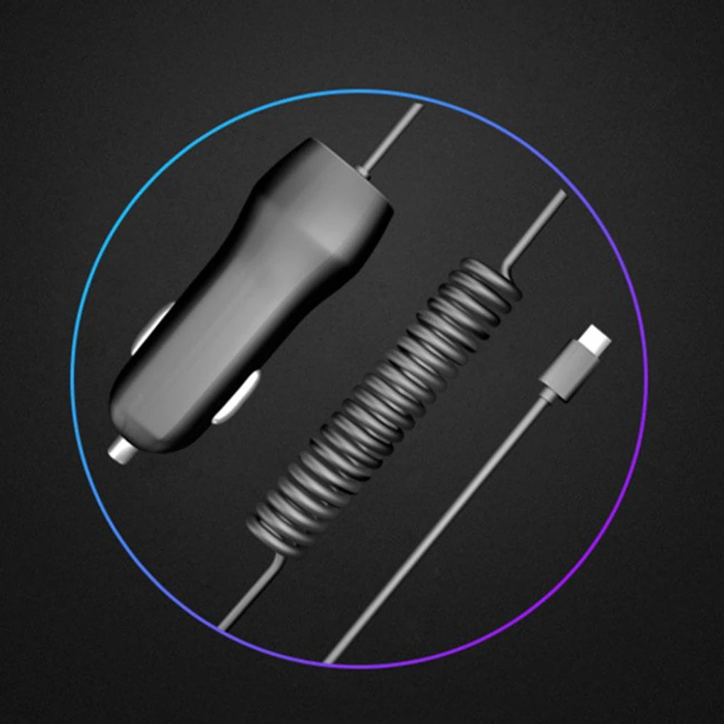 Кабель type C для быстрой зарядки телефона Автомобильное USB зарядное устройство для быстрой зарядки с выдвижным кабелем для Xiaomi для iPhone X для huawei