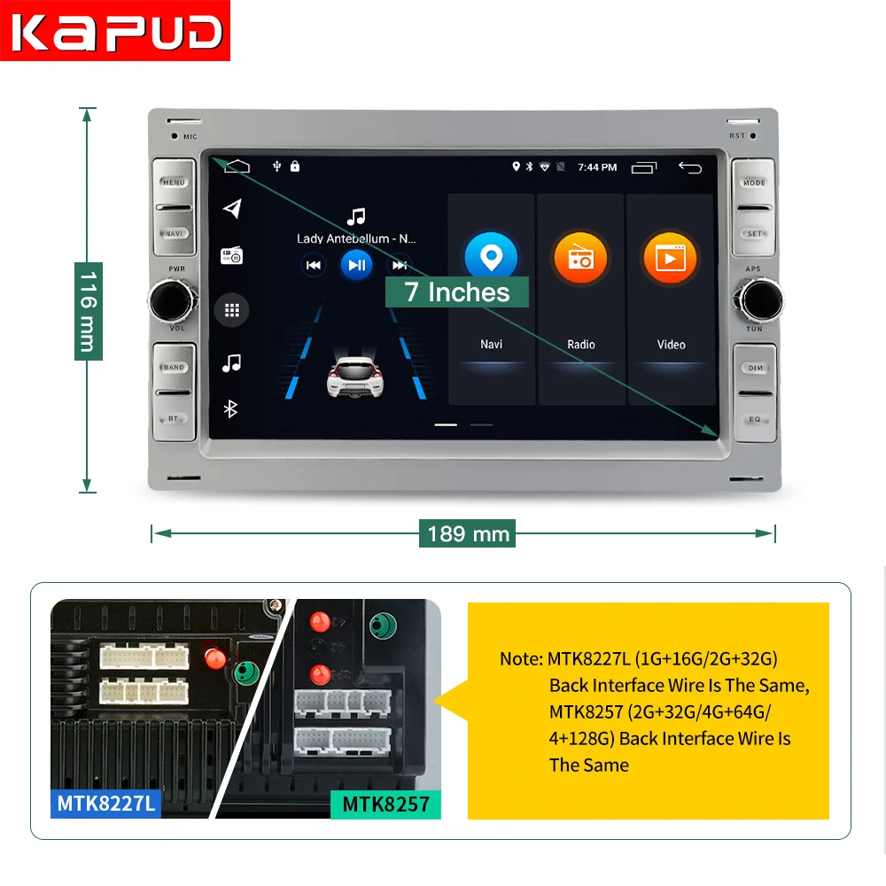 Kapud 7''Car Adnroid 10 Radio Multimedia Player For Volkswagen Passat Seat Leon/Toledo Golf Iv MK4 Skoda Superb Lupo GPS Stereo