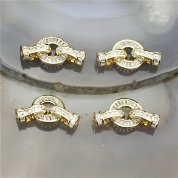 

30*16mm 10pcs/lot Fashion cz round shape clasp ,cubic zirconia micro pave accessories,closure bracelet/necklace component