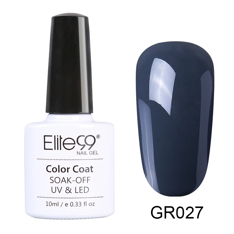 GR027 Elite99 10 мл Бирюзовый УФ гель лак для ногтей Гель-лак для ногтей Гибридный замочить от Зеленого Цвета Гель-лак Лаки лаки для ногтей - Цвет: GR027