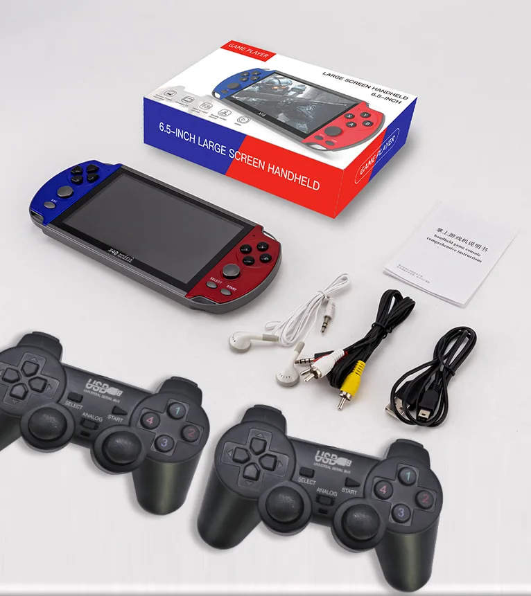 X40 Mini 6.5 Pollici Aggiornamento Console Di Gioco Portatile Portatile 16Gb 10000 Giochi Per Mega Drive/Snes Supporto Video/Musica/Foto/Tv Out