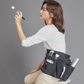 

Rownyeon Multifunctional Canvas Makeup and Makeup Tool Storage Bag Portable Waist Bag Makeup Brush Bag Cosmetic Storage