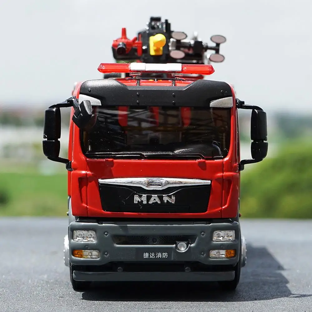 US $118.00 143 Scale JIEDA Emergency Fire Rescue Major Fire Truck MAN Truck Diecast Car