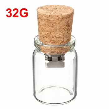 

New Arrival Messenger Bottle Usb 2.0 Memory Stick Glass Drift Bottle usb flash drives wooden cork pendrive 16GB 32GB