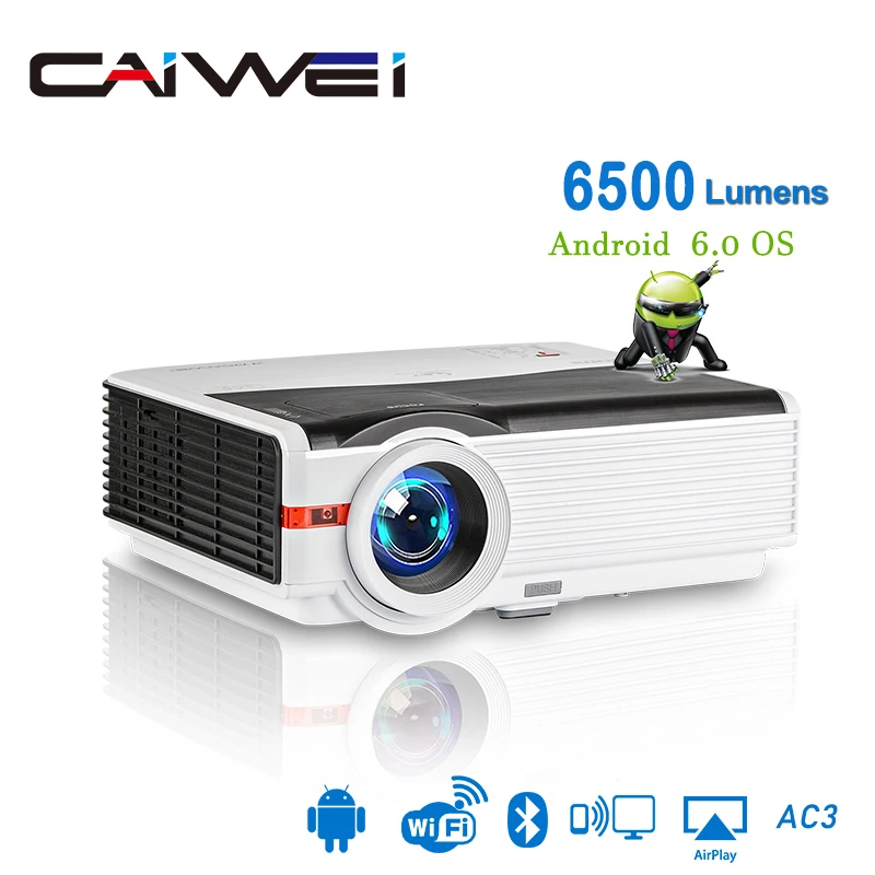 Проектор светодиодный Caiwei A9/A9AB 1080p Full HD Android Wi Fi Bluetooth hdmi VGA AV USB|Проекторы для
