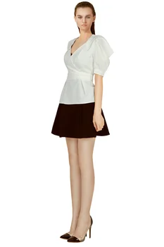 

2020 NEW Chic White BLACK Two Piece Set Women Latern Sleeve Short Crop Top & High Waist Shorts Tracksuit Casual SKIRTS Set