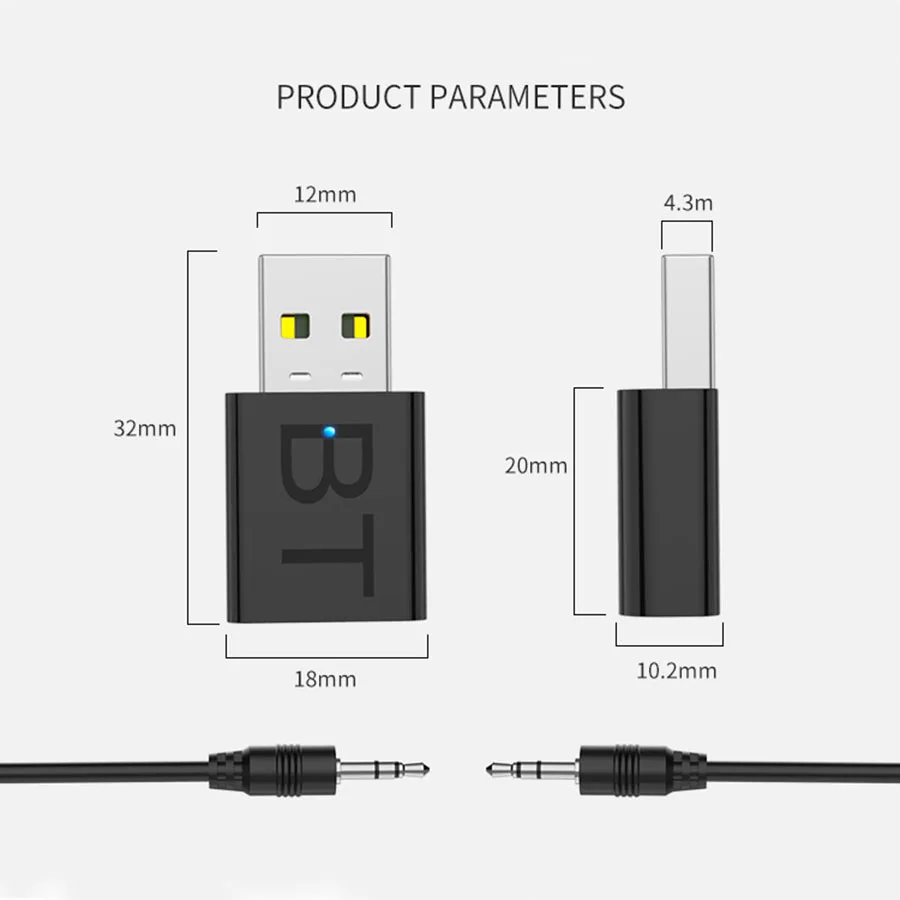 2 в 1 Bluetooth 5 0 наушники аудио приемник передатчик мини стерео AUX RCA USB 3 мм разъем для