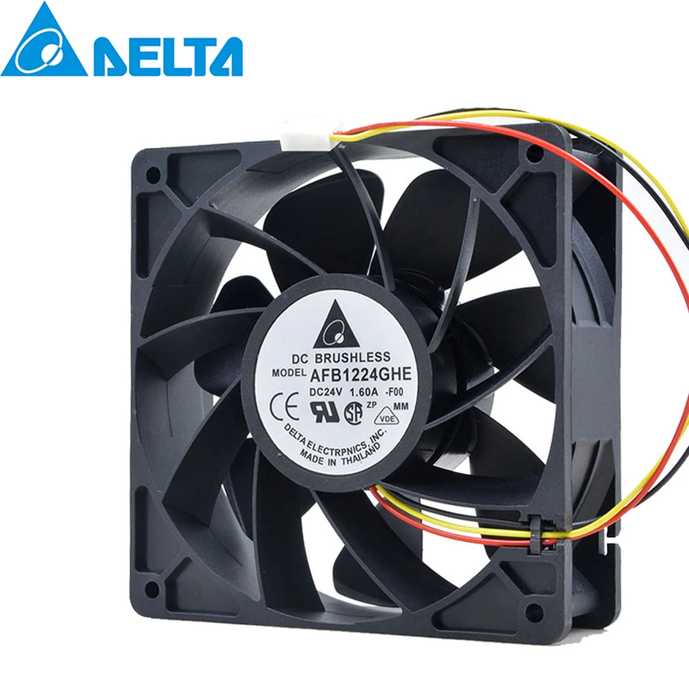 Для Delta 12038 DC 24V 1.6A AFB1224GHE 3 PIN 12 cm 120X120X38 инвертор промышленного управления