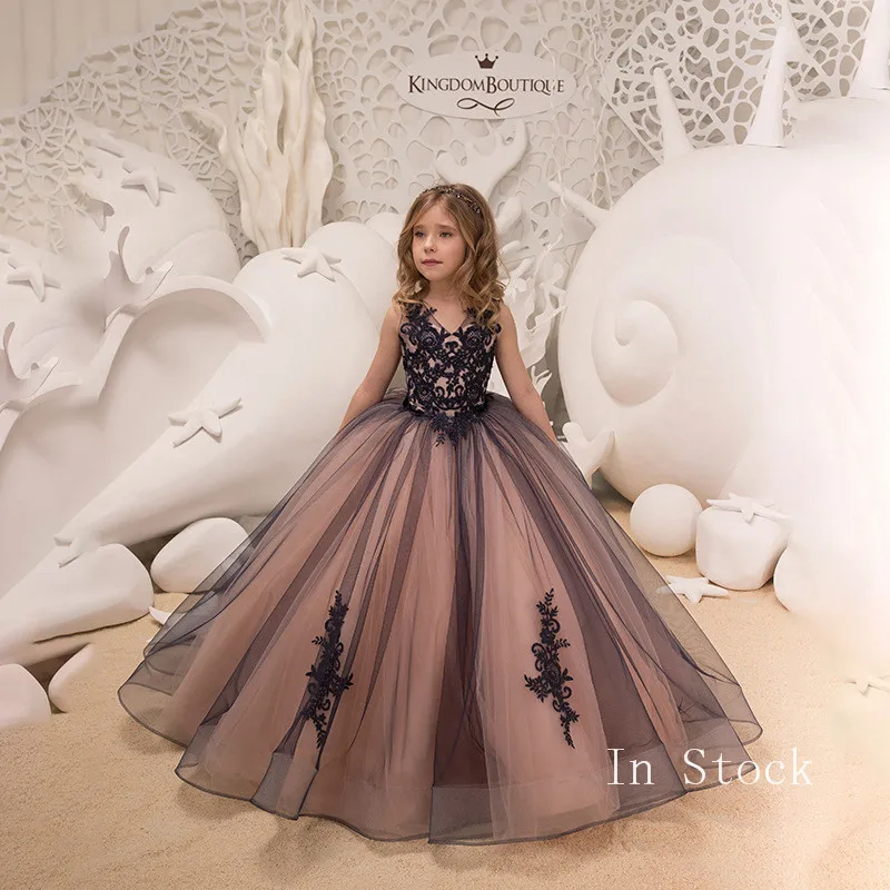 

JaneyGao Flower Girl Dresses For Wedding Party Pink Dresses For Girl White Formal Gown Red Girl Formal Dresses With Sleeves 2019