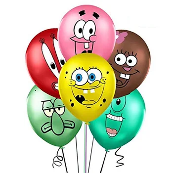 

10pcs Cartoon SpongeBob SquarePants Patrick Star Balloons Kids birthday party balloon decorations SpongeBob Latex balloon toys