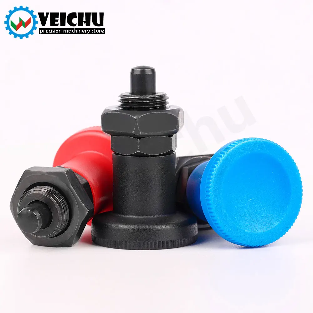 VEICHU 스테인리스 탄소강 잠금 및 포지셔닝 인덱스 볼트, VCN216, 3 가지 색상 플라스틱 손잡이, M12, M16 인덱싱 플런저