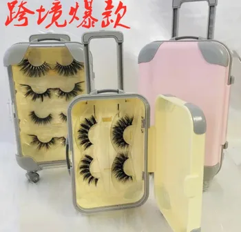 

NEW 2020 False Eyelashes big suitcase Packaging Box Lash Boxes Custom Your Logo Lashes Case Empty Makeup Eyelash Storage