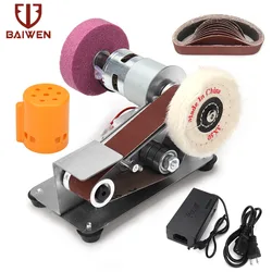 Mini ponceuse à bande électrique 110V/220V, bricolage, polissage, rectifieuse, bords de coupe, affûteur, broyeur avec ponceuse à bande Abrasive 
