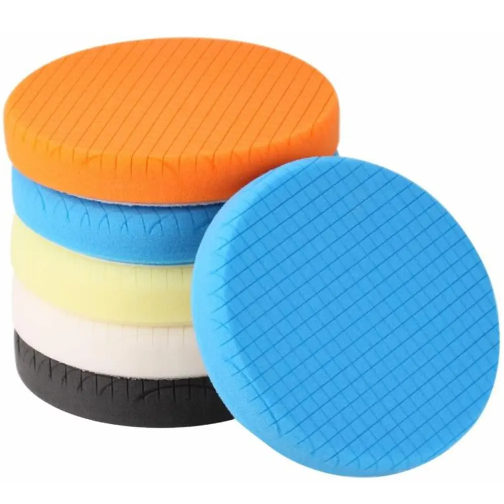 

6inch Car Polishing Disc 5Pcs/Set Self-Adhesive Buffing Waxing Sponge Wool Wheel Polishing Pad For Car Polisher Drill Adapter